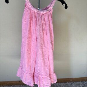 Pink Braided Strap Flowy Dress / Swimsuit Coverup  8494
